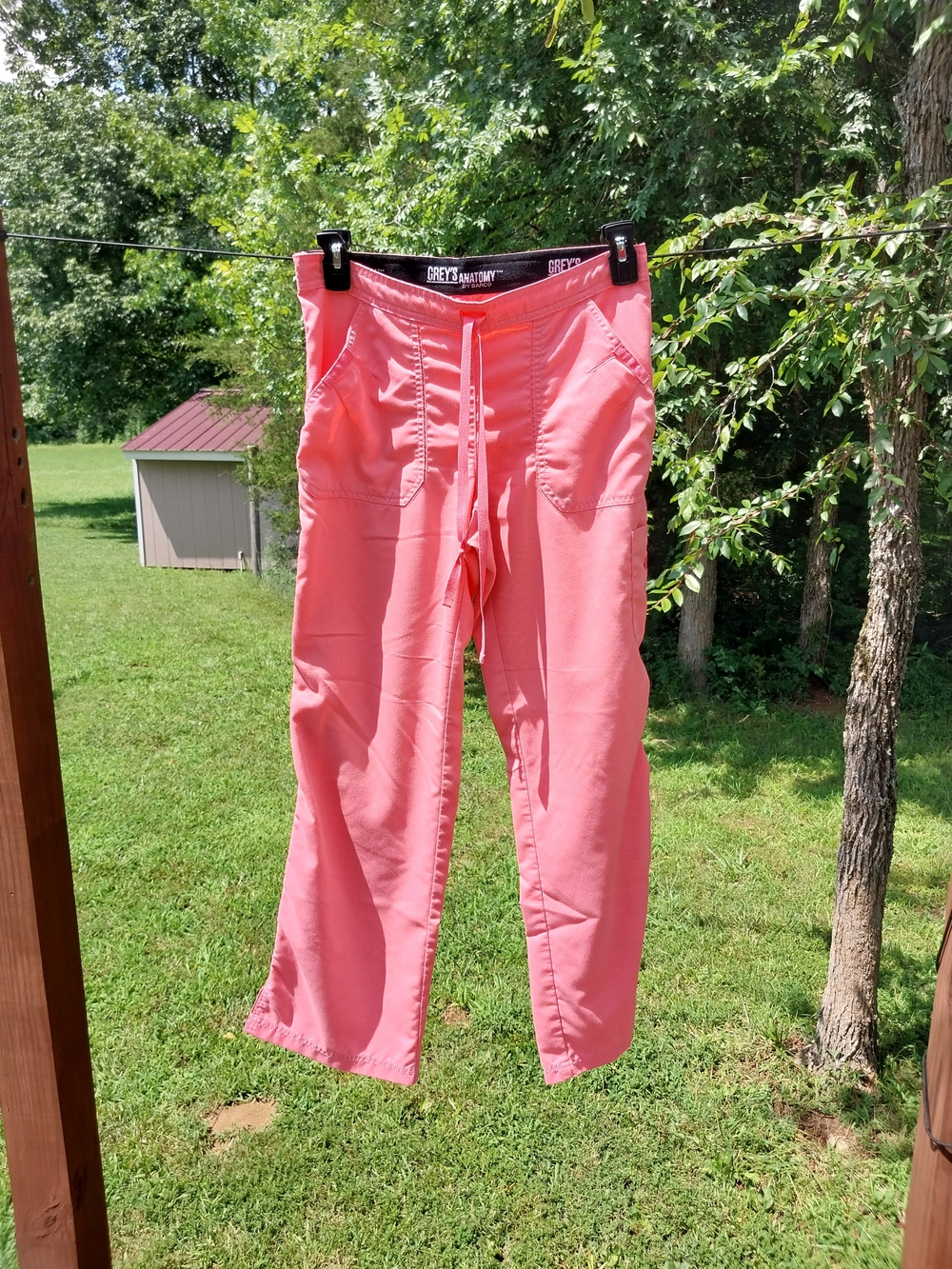 Grey's Anatomy Coral Pink Drawstring Scrub Joggers
